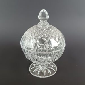 Crystal Candy Bowl Vintage Clear Covered Globe Candy Dish With Lid Centerpiece